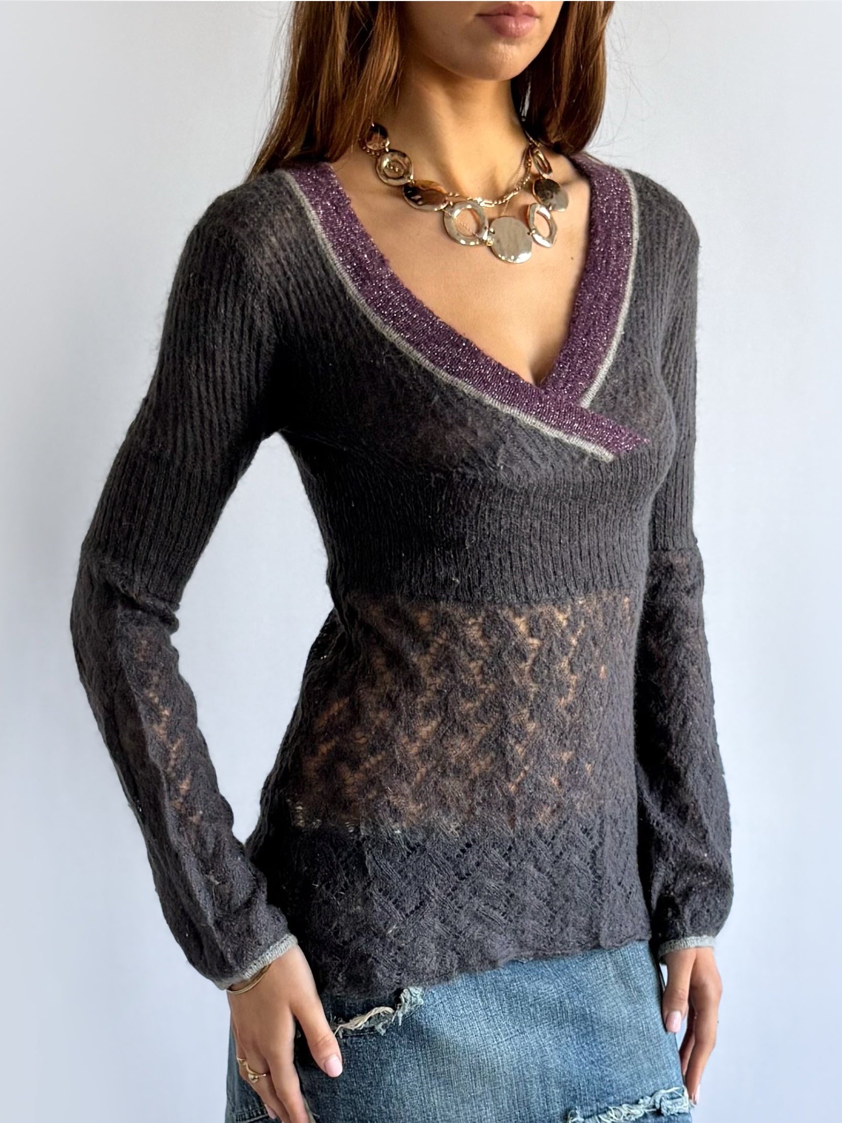 Sheer Knit Jumper - Size S
