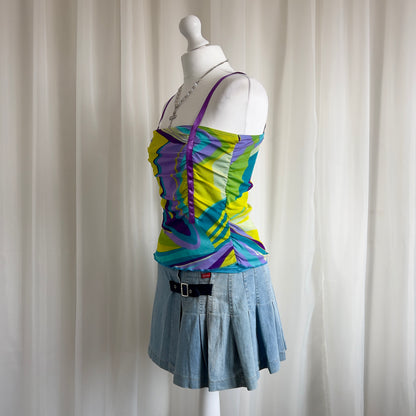 90s Ruched Mesh Cami - Size M