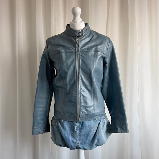 00s Leather Zip Moto Jacket - Size L