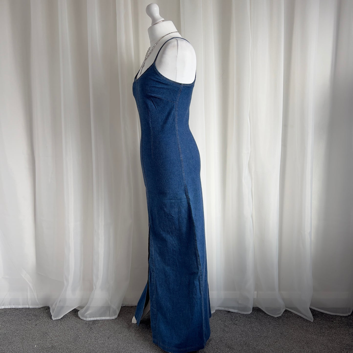 90s Denim Maxi Dress - Size S