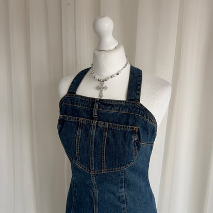 90s Denim Mini Dress - Size S