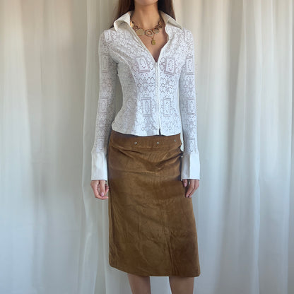 00s Corduroy Midi Skirt - Size S