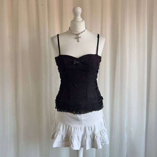 90s Ruched Lace Cami - Size M