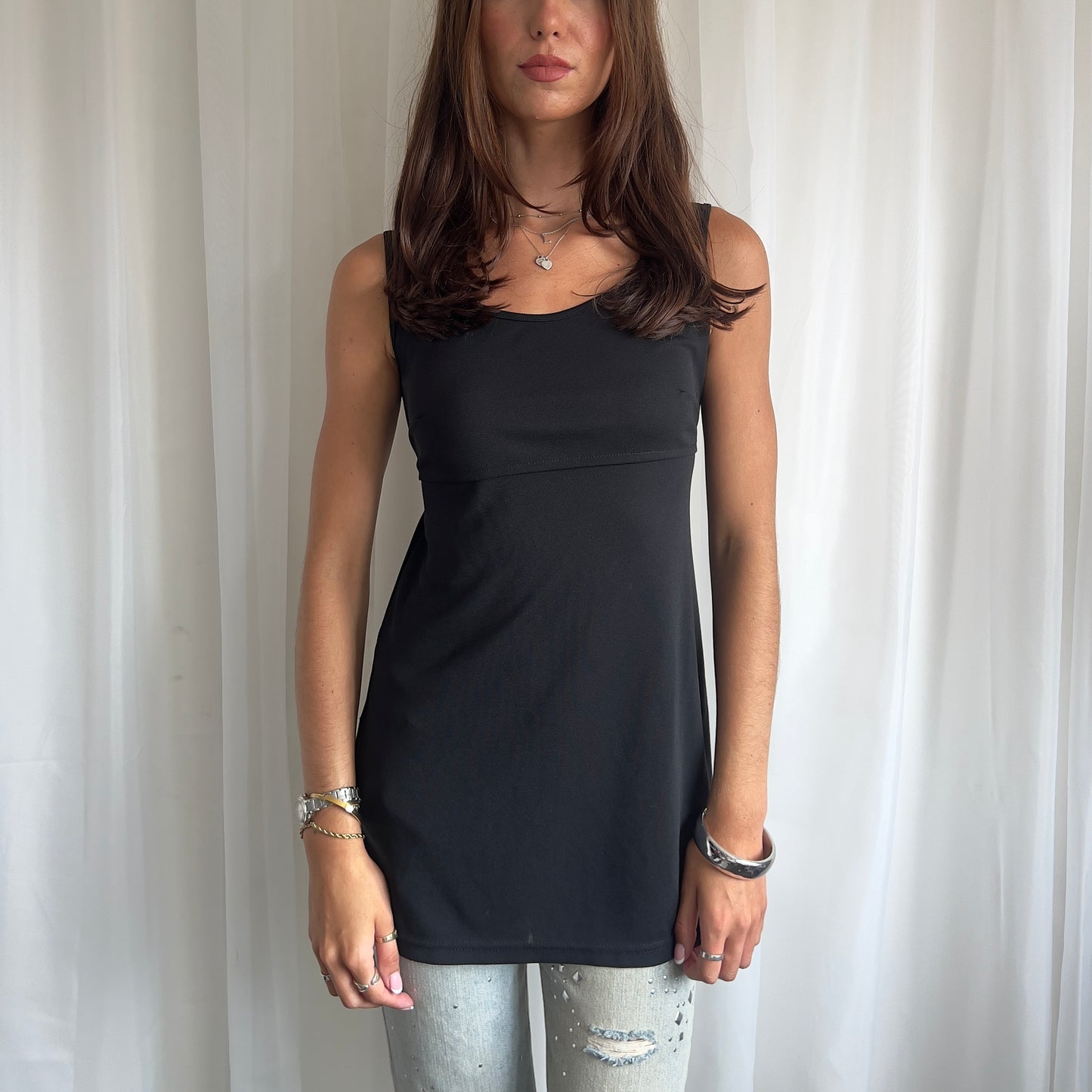 90s Split Hem Tie Top - Size M