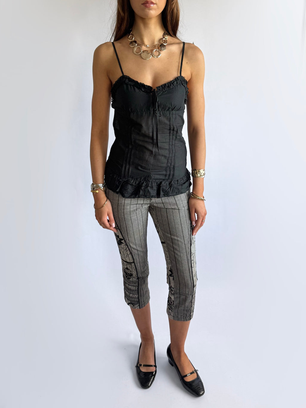 Ruffle Cotton Cami - Size S