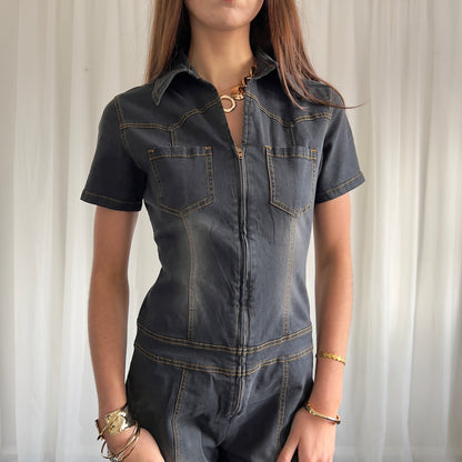 90s Denim Jumpsuit - Size M