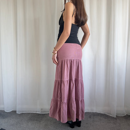 90s Tiered Maxi Skirt - Size M