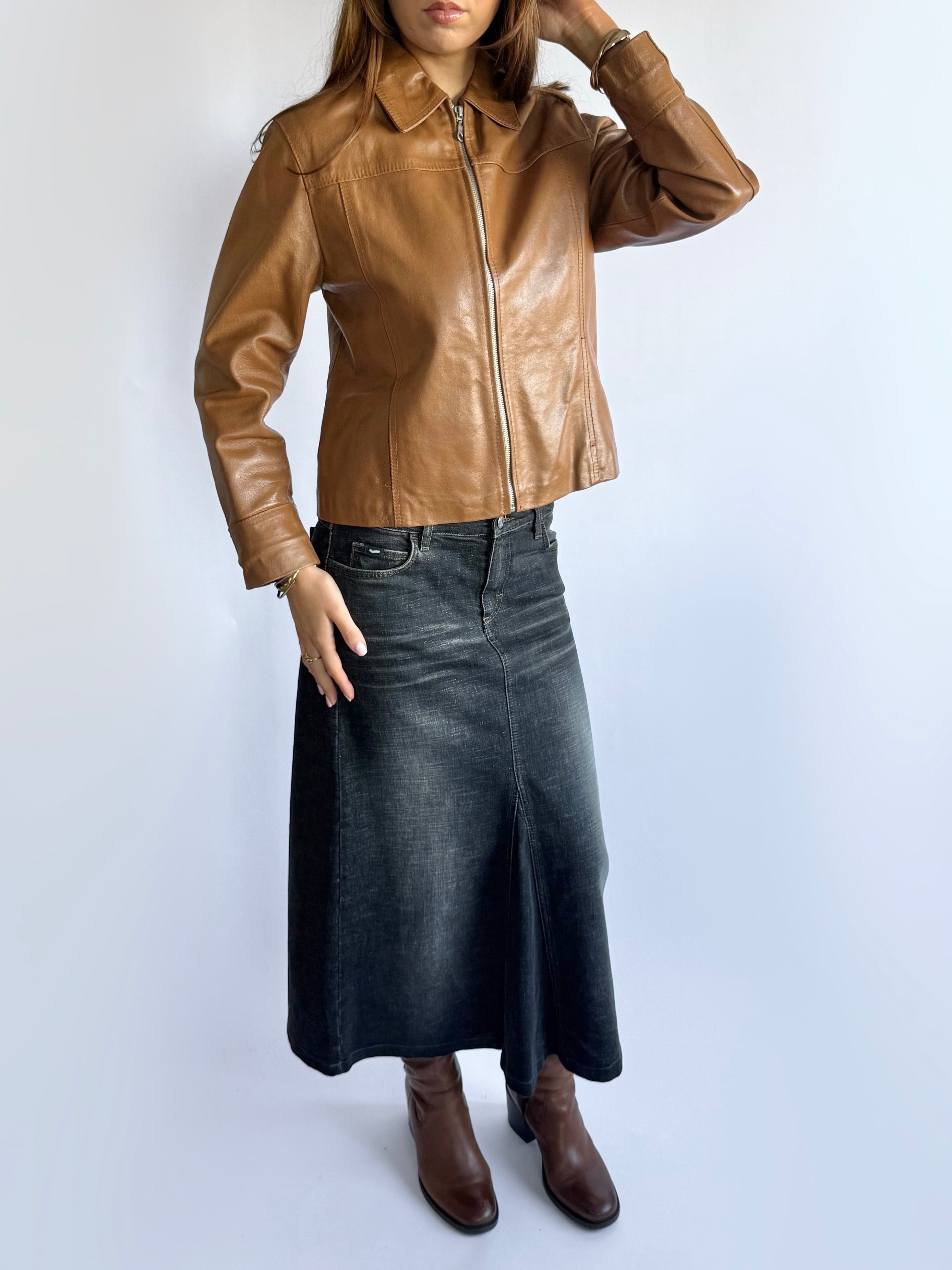 Denim Midi Skirt - Size S