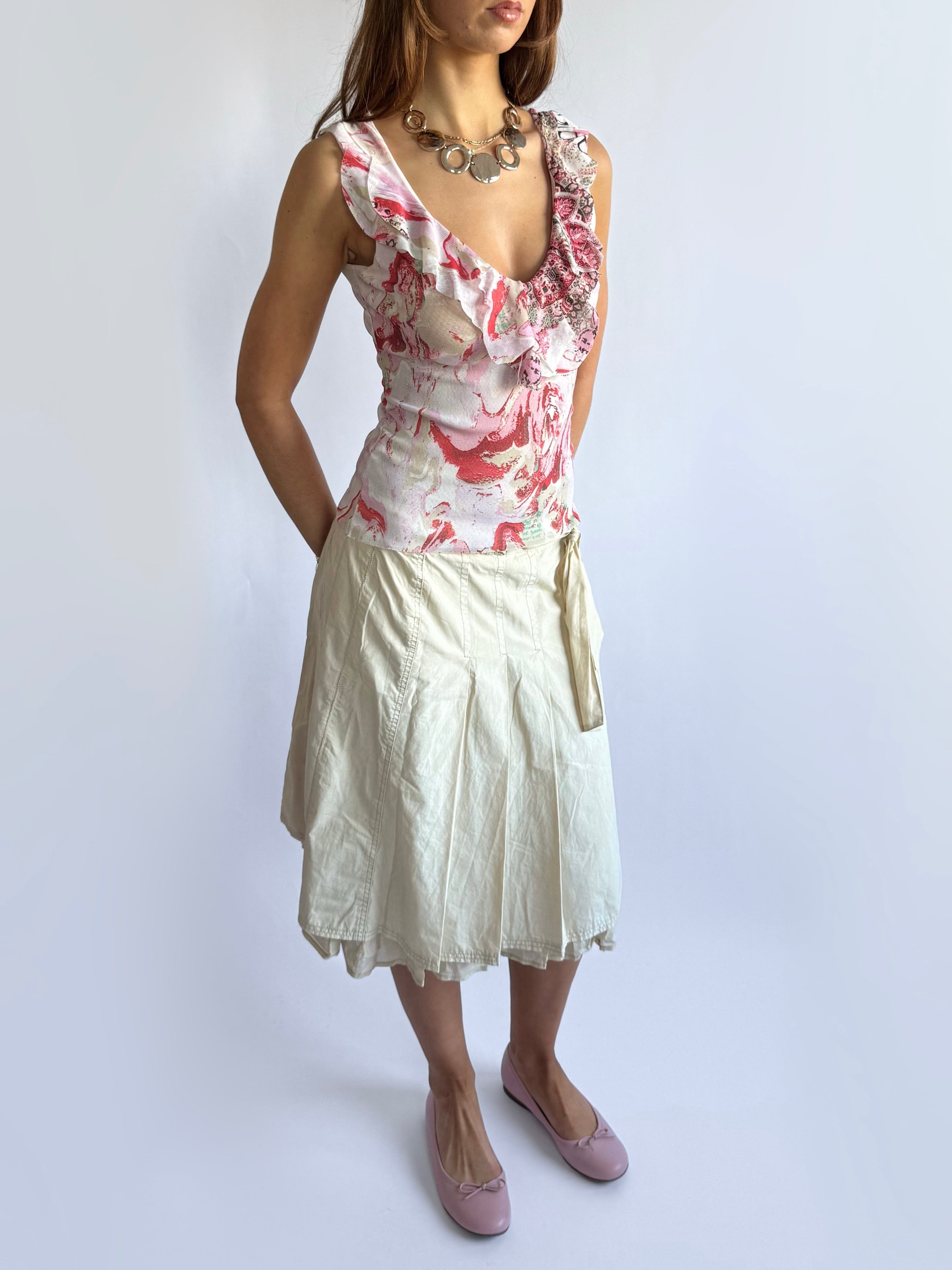 Pleated Midi Skirt - Size S