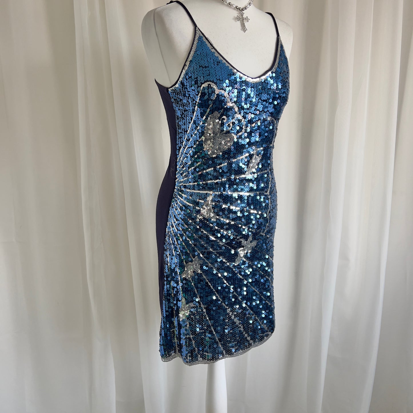 90s Butterfly Sequin Mini Dress - Size S