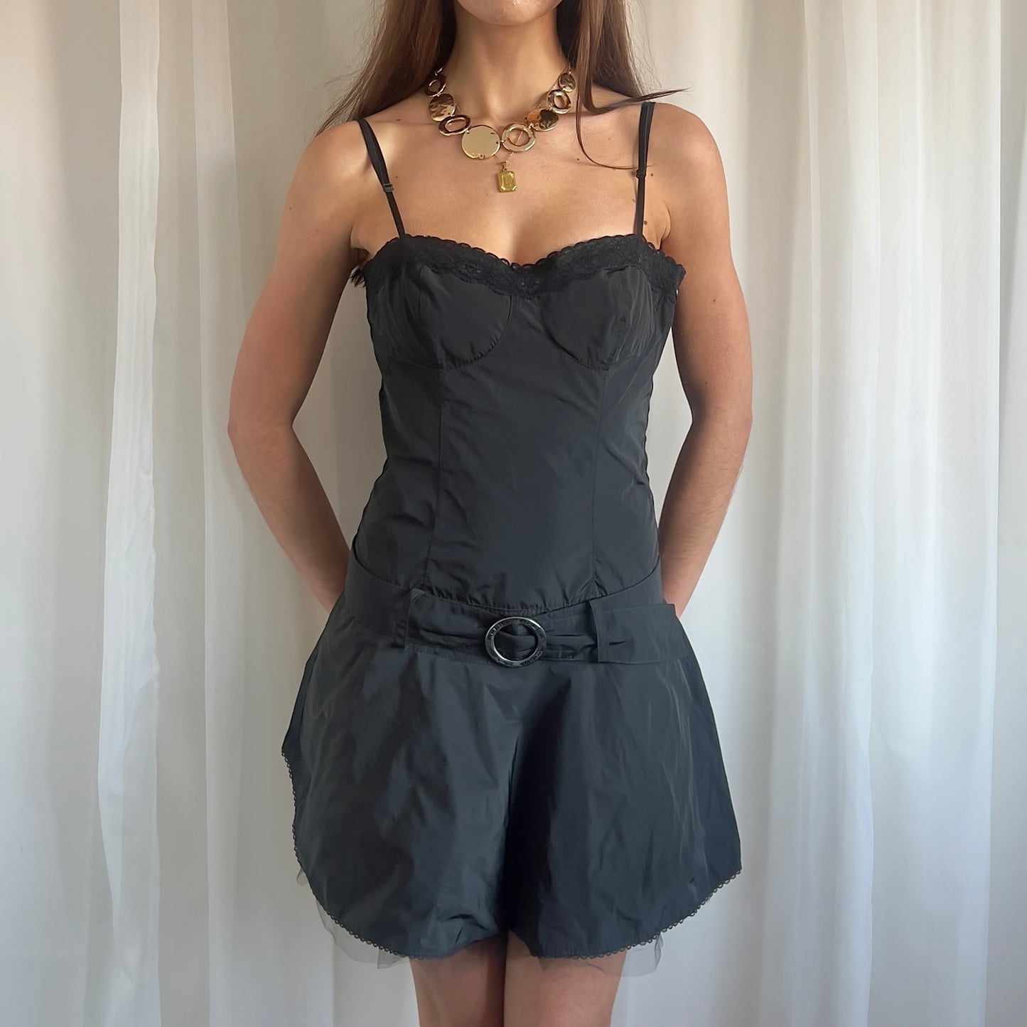 90s Puff Ball Mini Dress - Size L