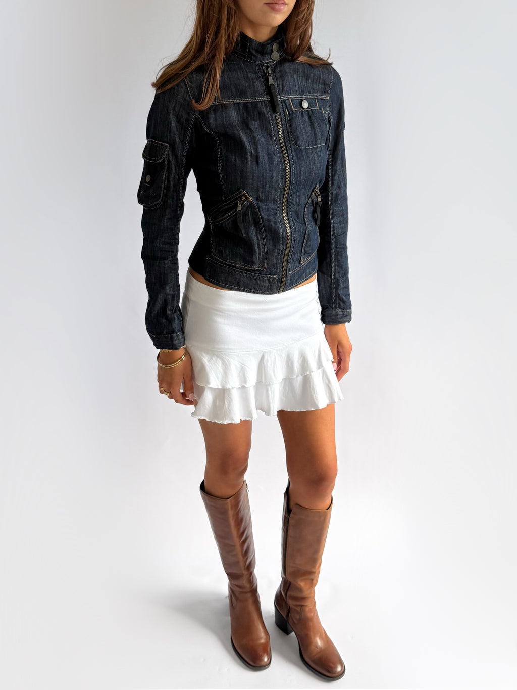 Denim Zip Jacket - Size S