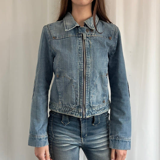 00s Denim Zip Up Jacket - Size M