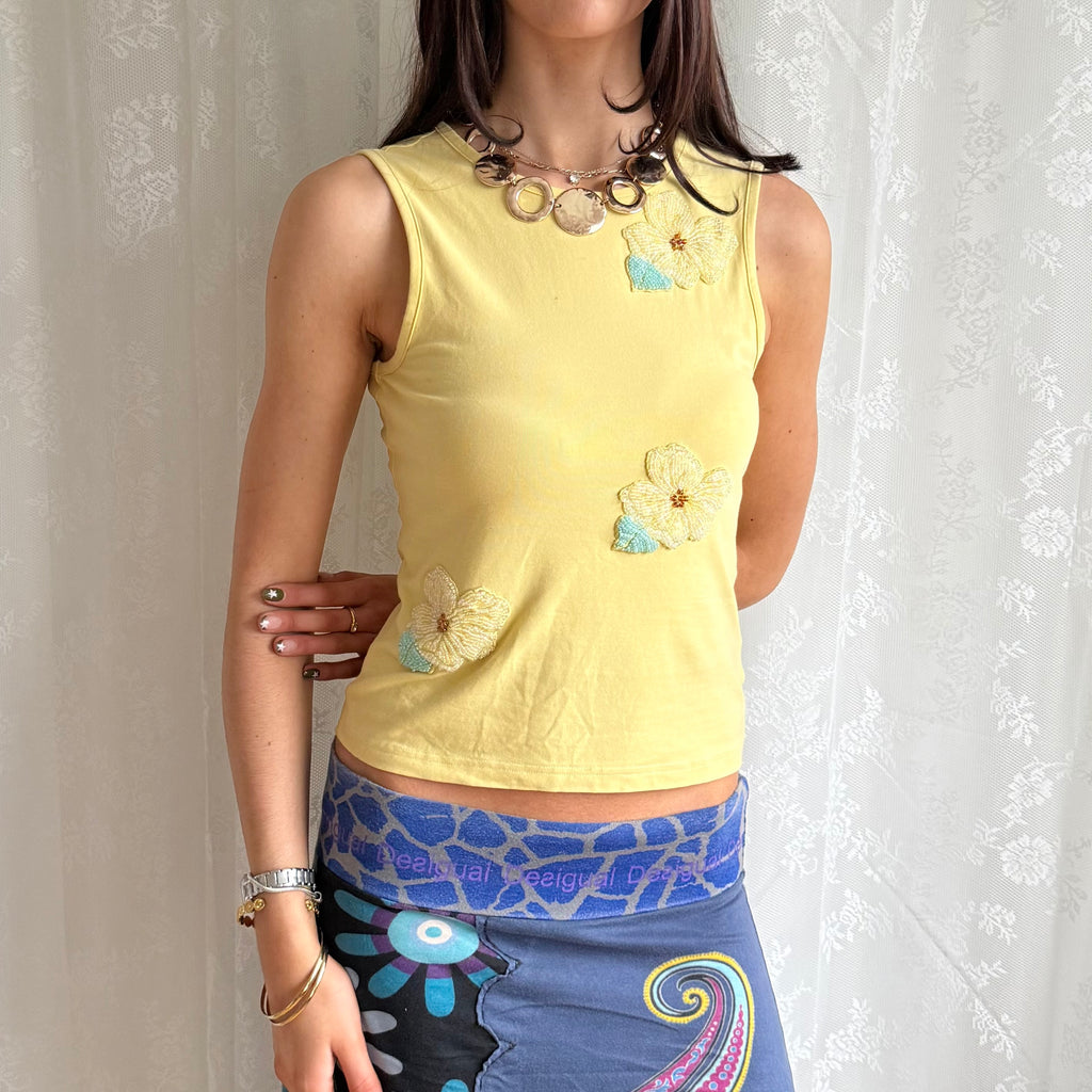 Beaded Floral Top - Size S