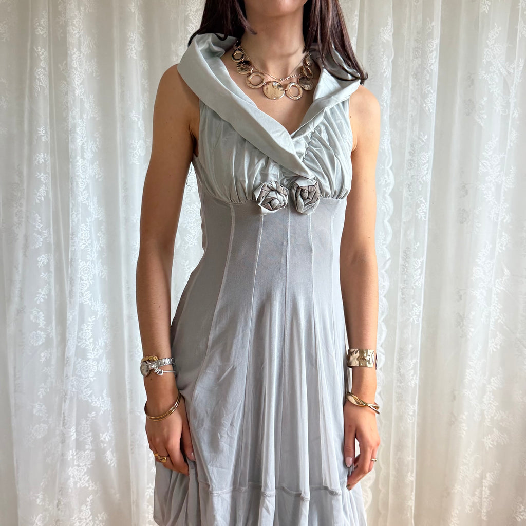 Ruffle Mesh Mini Dress - Size S