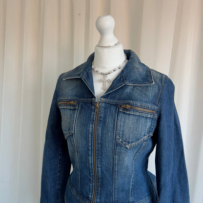 00s Denim Zip Up Jacket - Size M