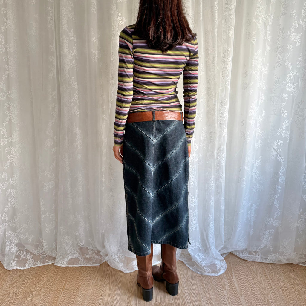 Denim Midi Skirt - Size L