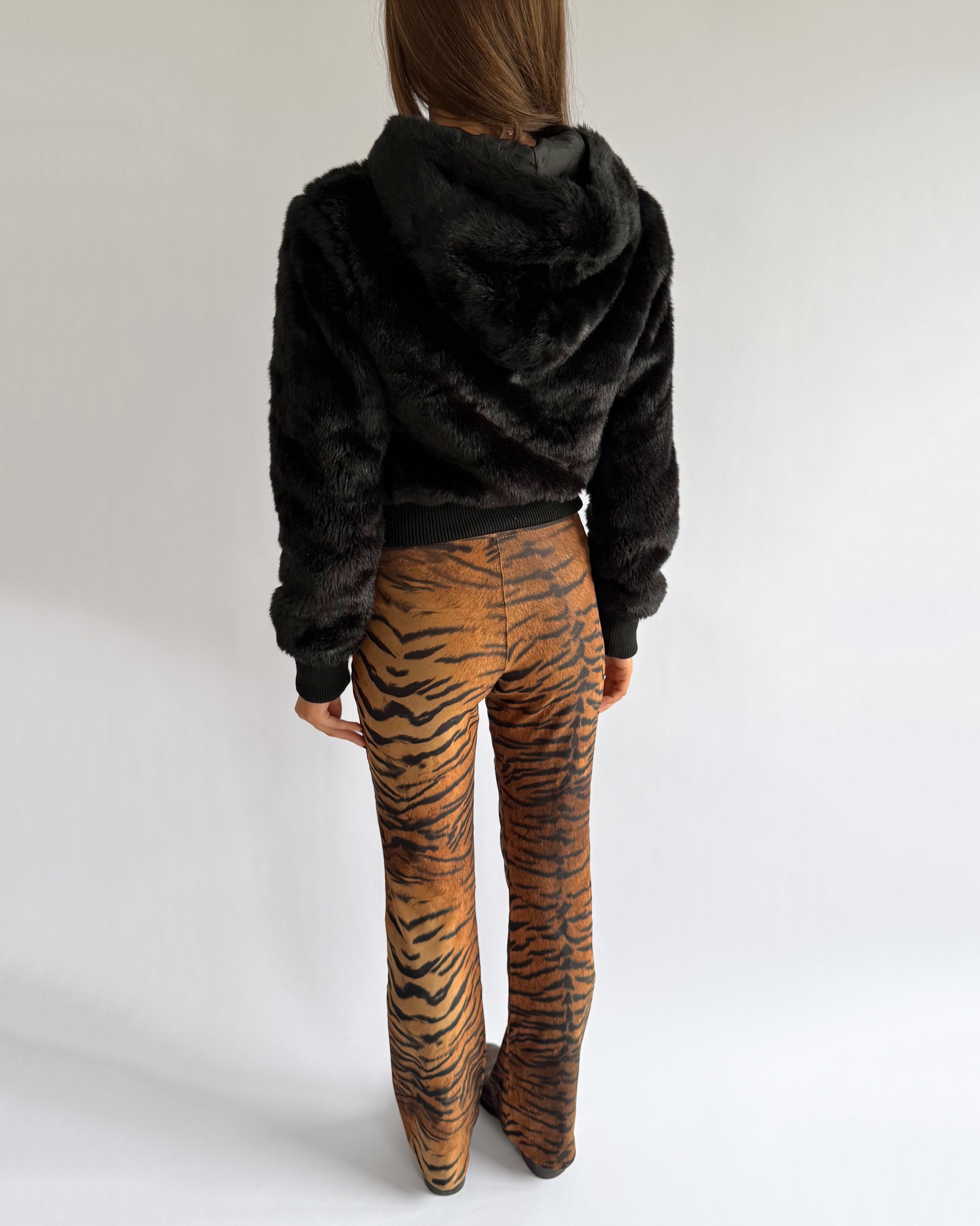 Faux Fur Zip Jacket - Size M