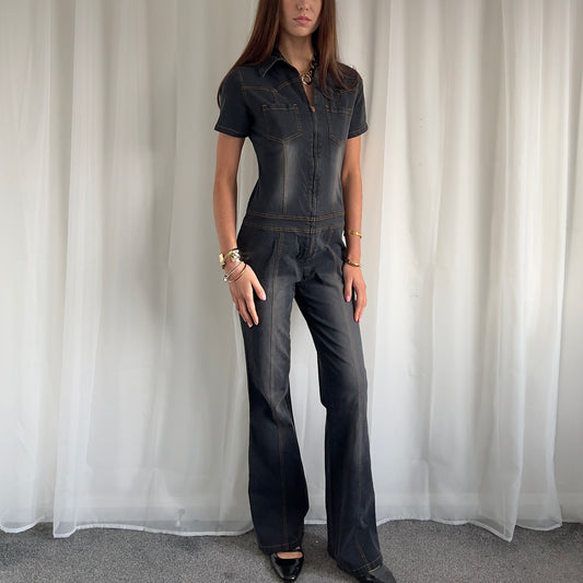 90s Denim Jumpsuit - Size M