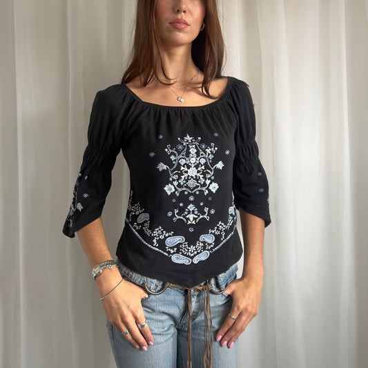 00s Off The Shoulder Asymmetric Top - Size M