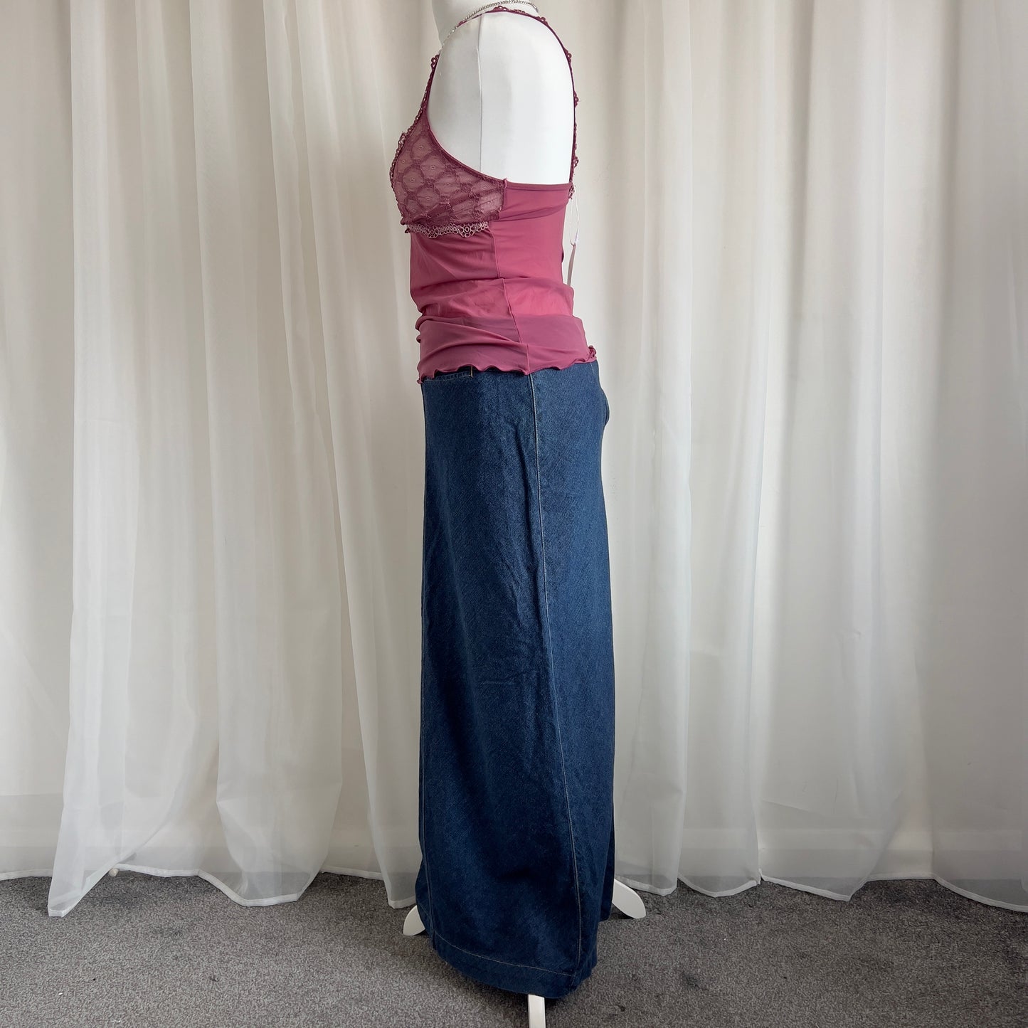 90s Denim Maxi Skirt - Size M