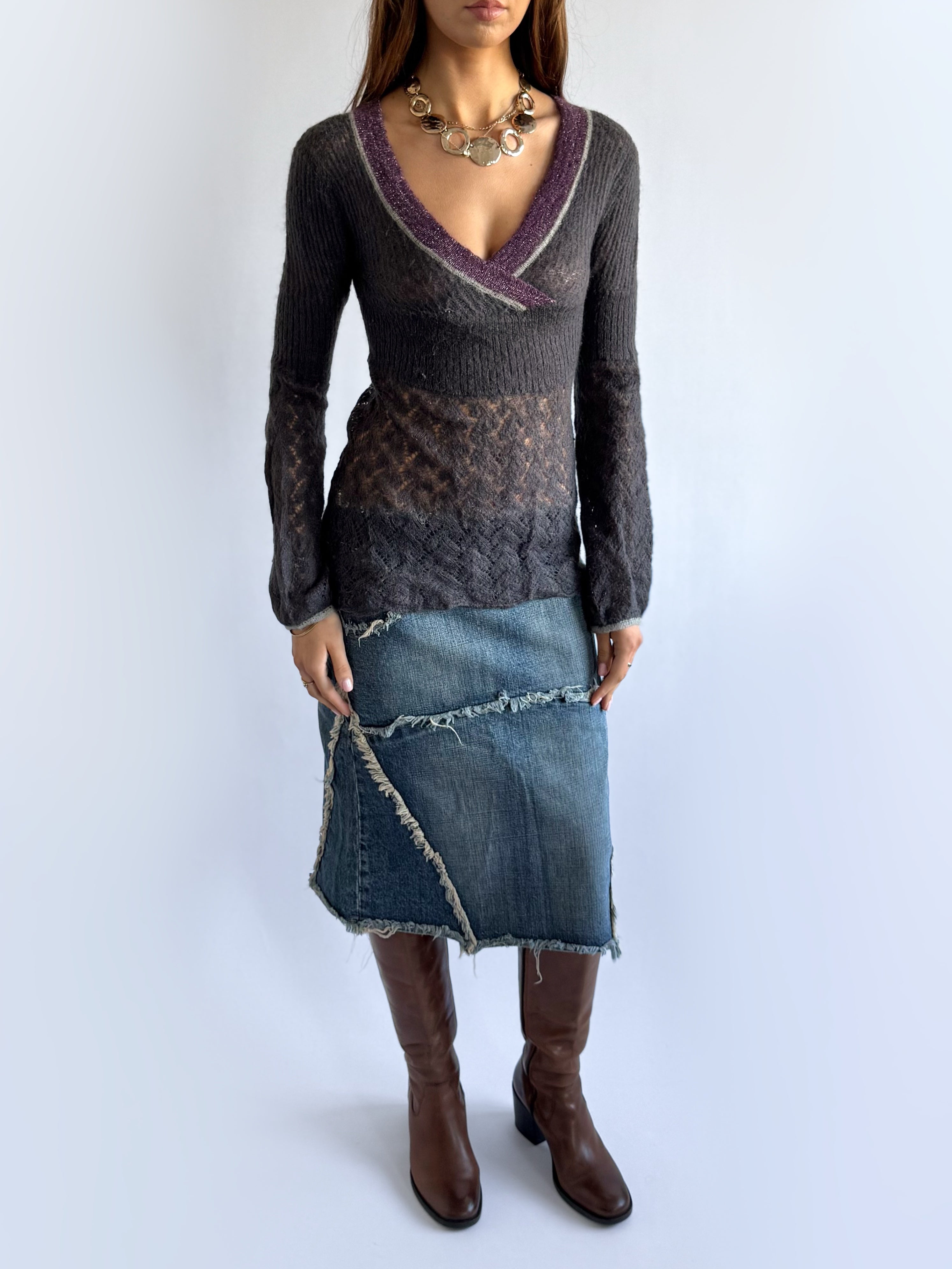 Sheer Knit Jumper - Size S