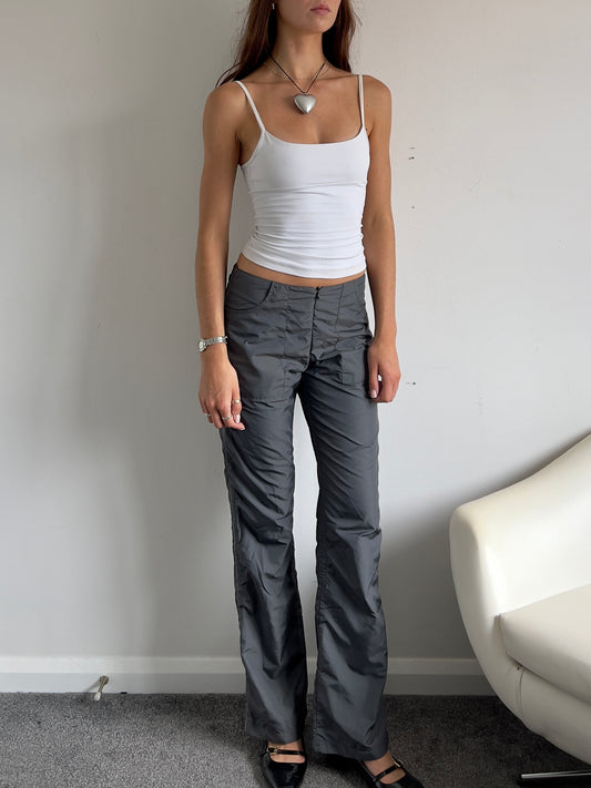 90s Nylon Low Rise Trousers - Size S
