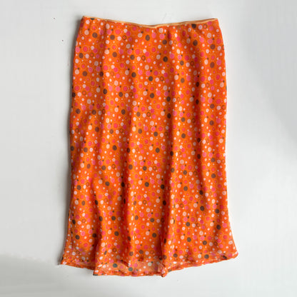 90s Patterned Midi Skirt - Size L