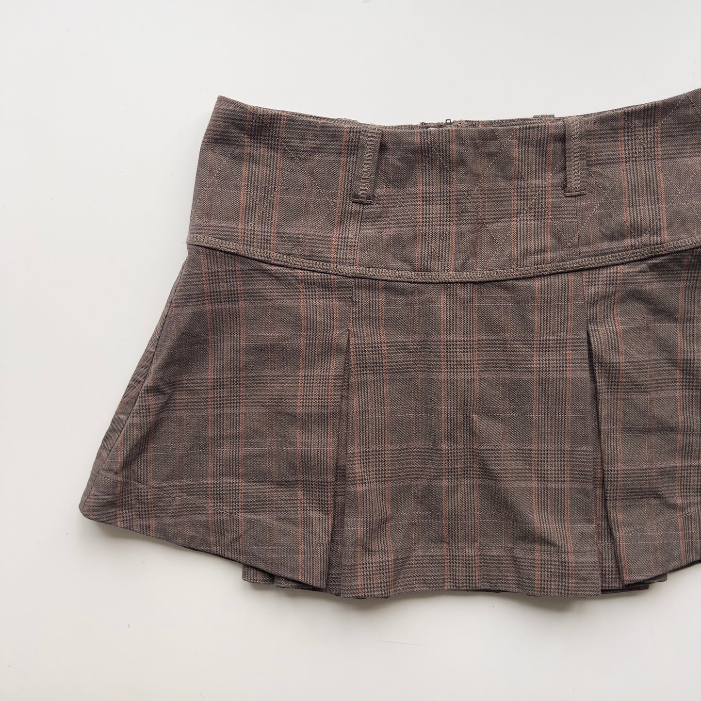 00s Plaid Pleated Mini Skirt - Size M