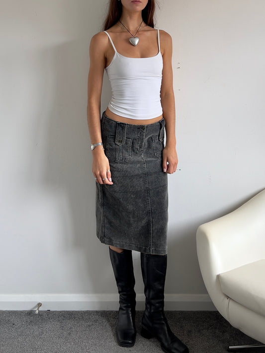00s Bay Corduory Midi Skirt - Size M