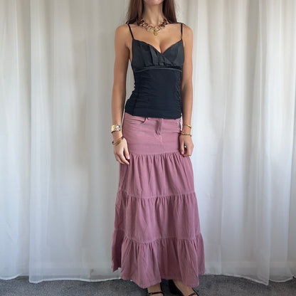 90s Tiered Maxi Skirt - Size M