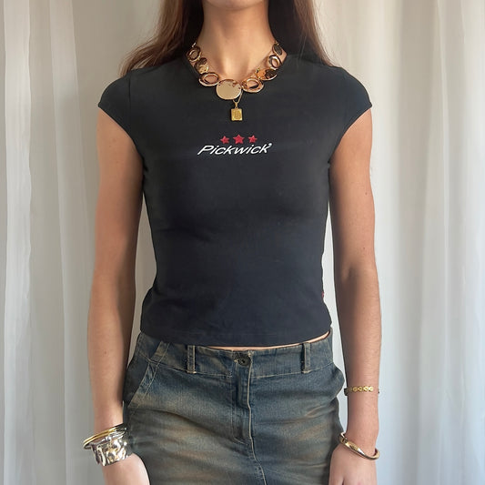 90s Slogan Graphic Crop Top - Size S