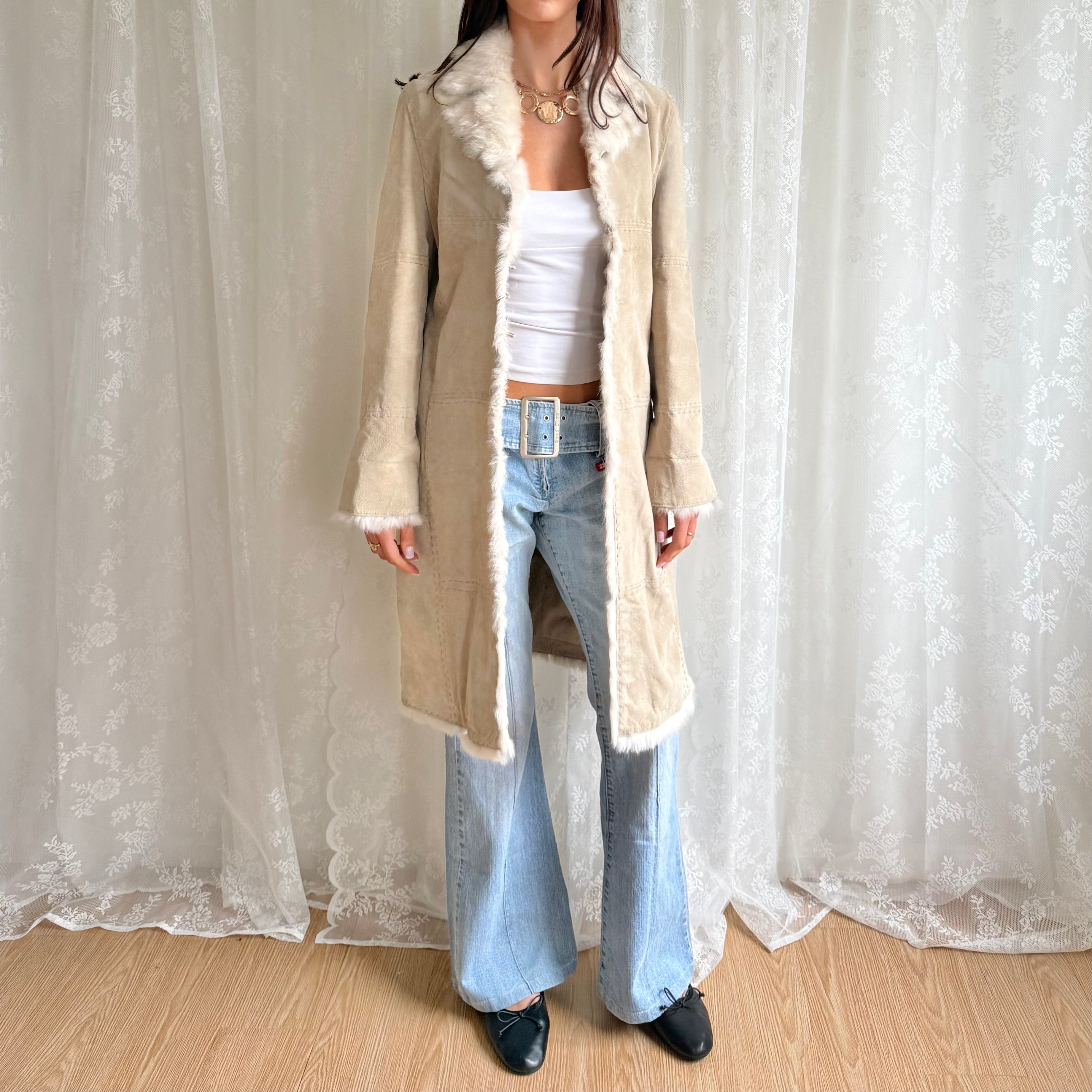 Genuine Suede & Fur Afghan Jacket - Size L