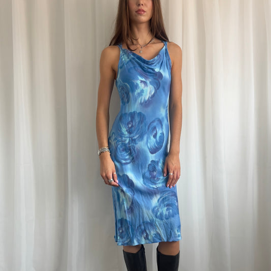 90s Floral Midi Dress - Size M