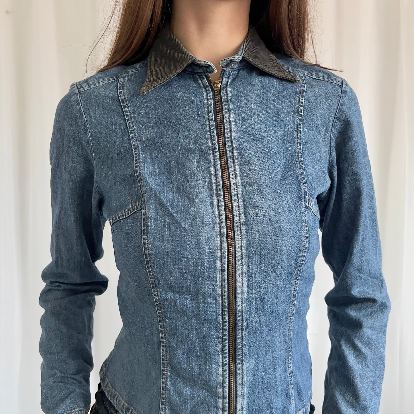 00s Guess Denim Zip Up Jacket - Size S