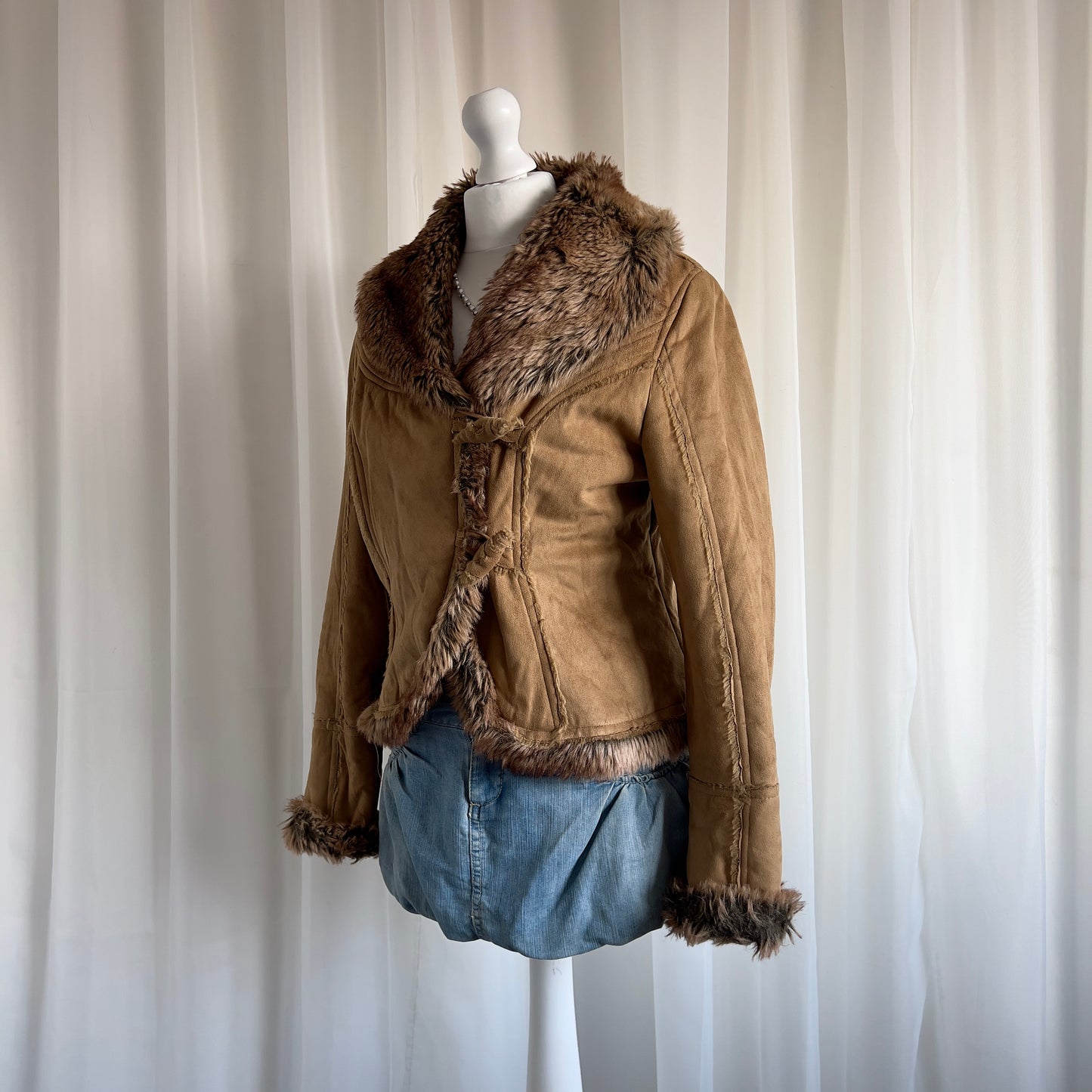 00s Faux Fur Afghan Jacket - Size XL