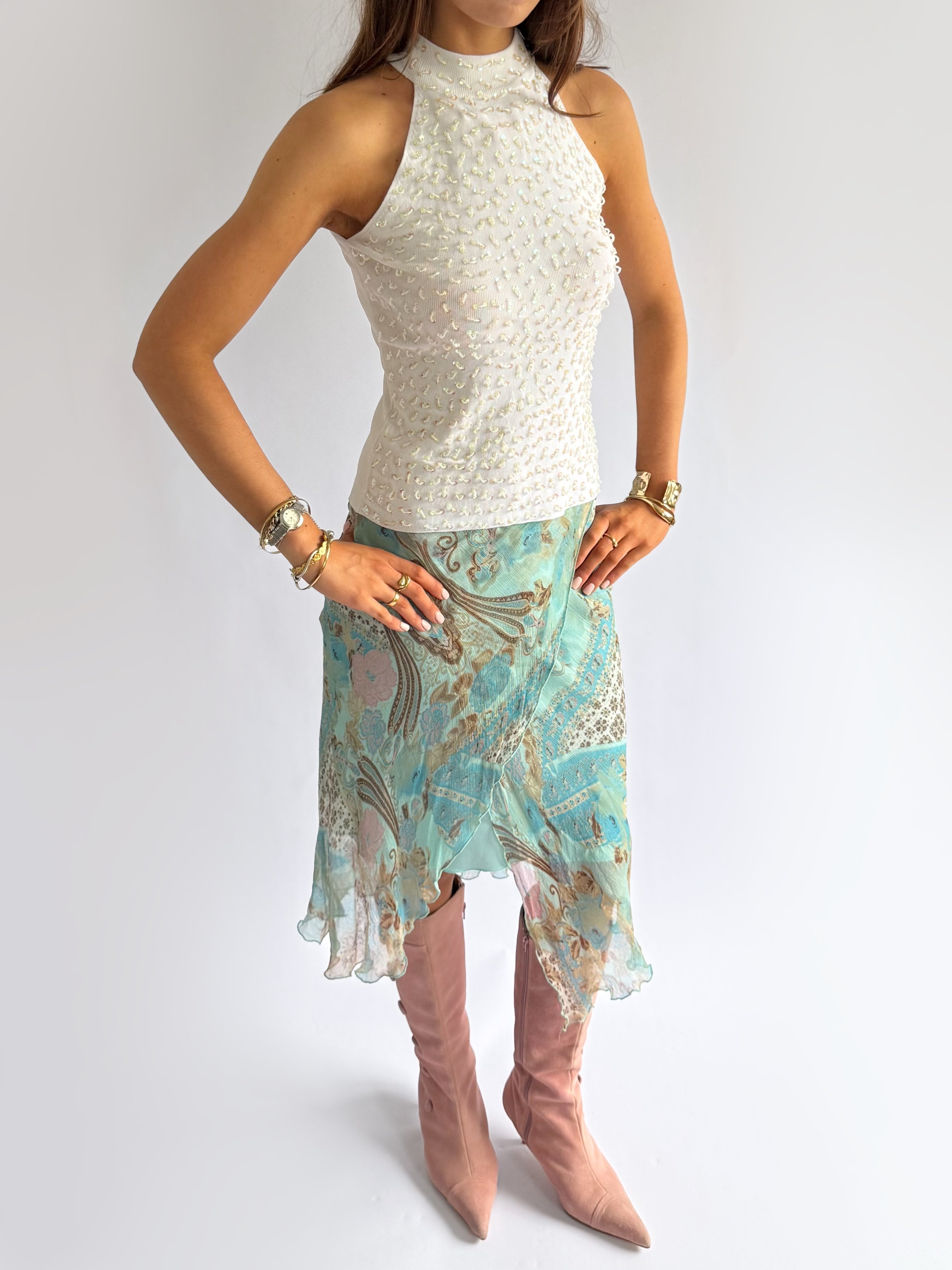 Sequin Beaded Cami - Size XS