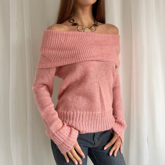 90s Bardot Mohair Knit Jumper - Size XL