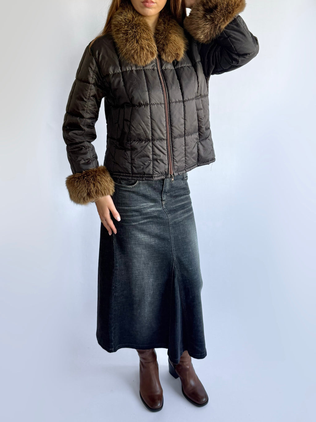 Fur Puffer Afghan Coat - Size M