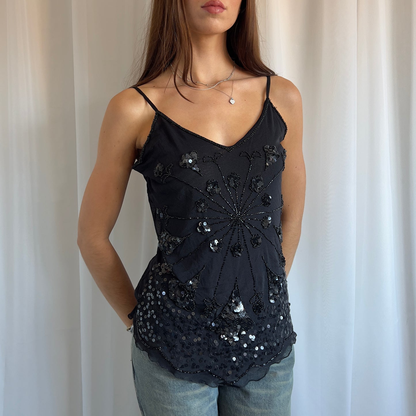 90s Beaded Cami - Size L