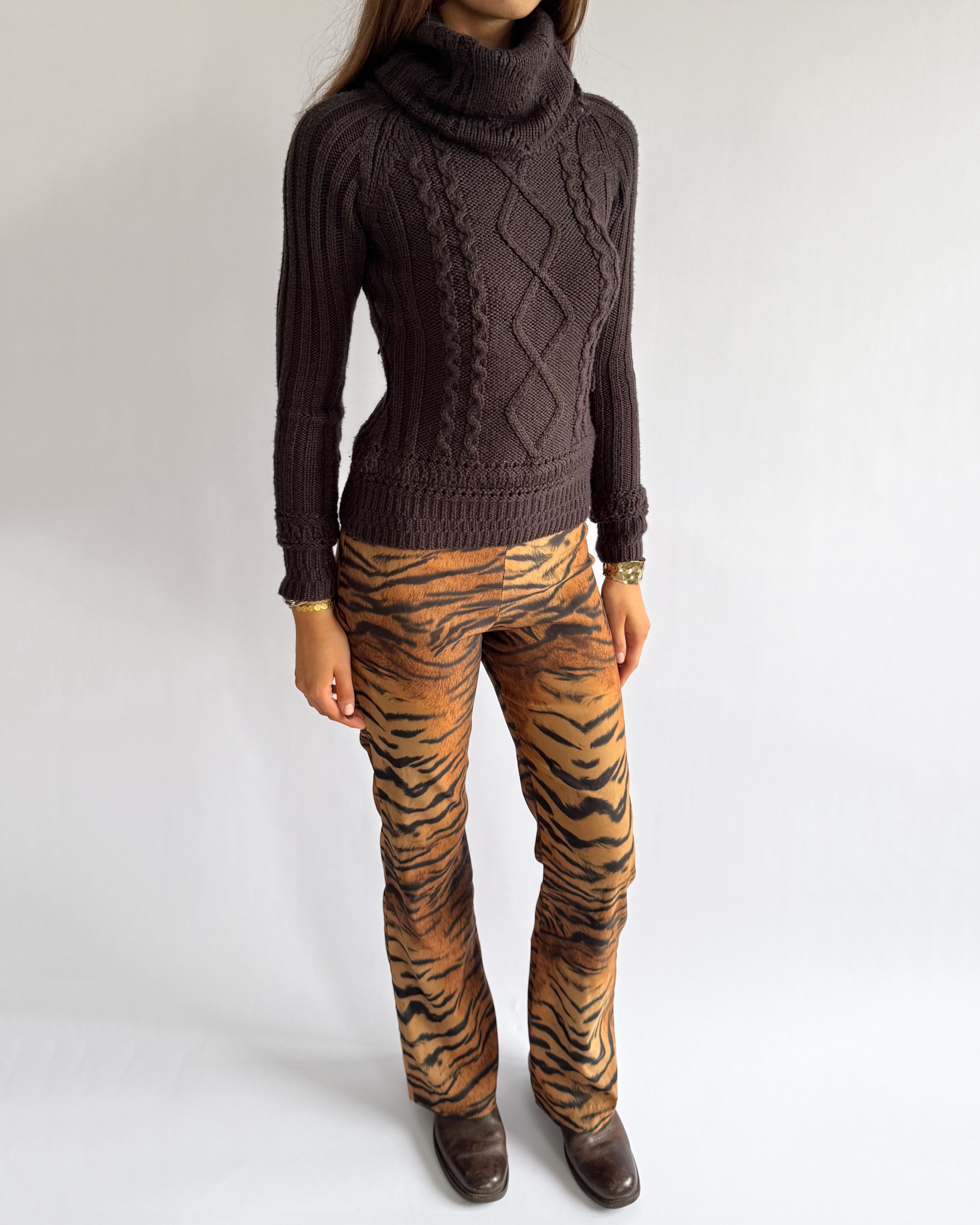 Wool Knit Roll Neck Jumper - Size M