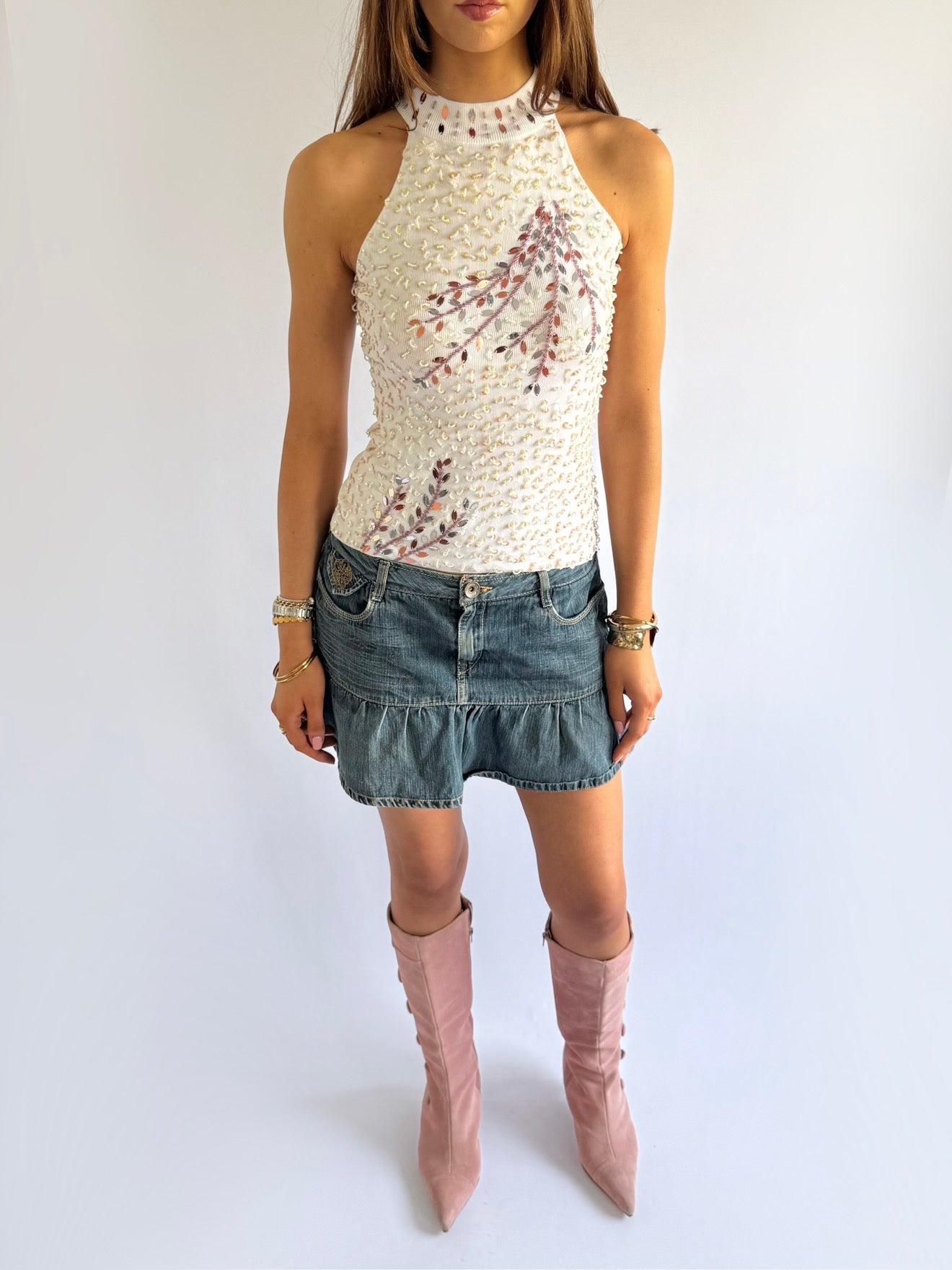 Beaded Sequin Top - Size S