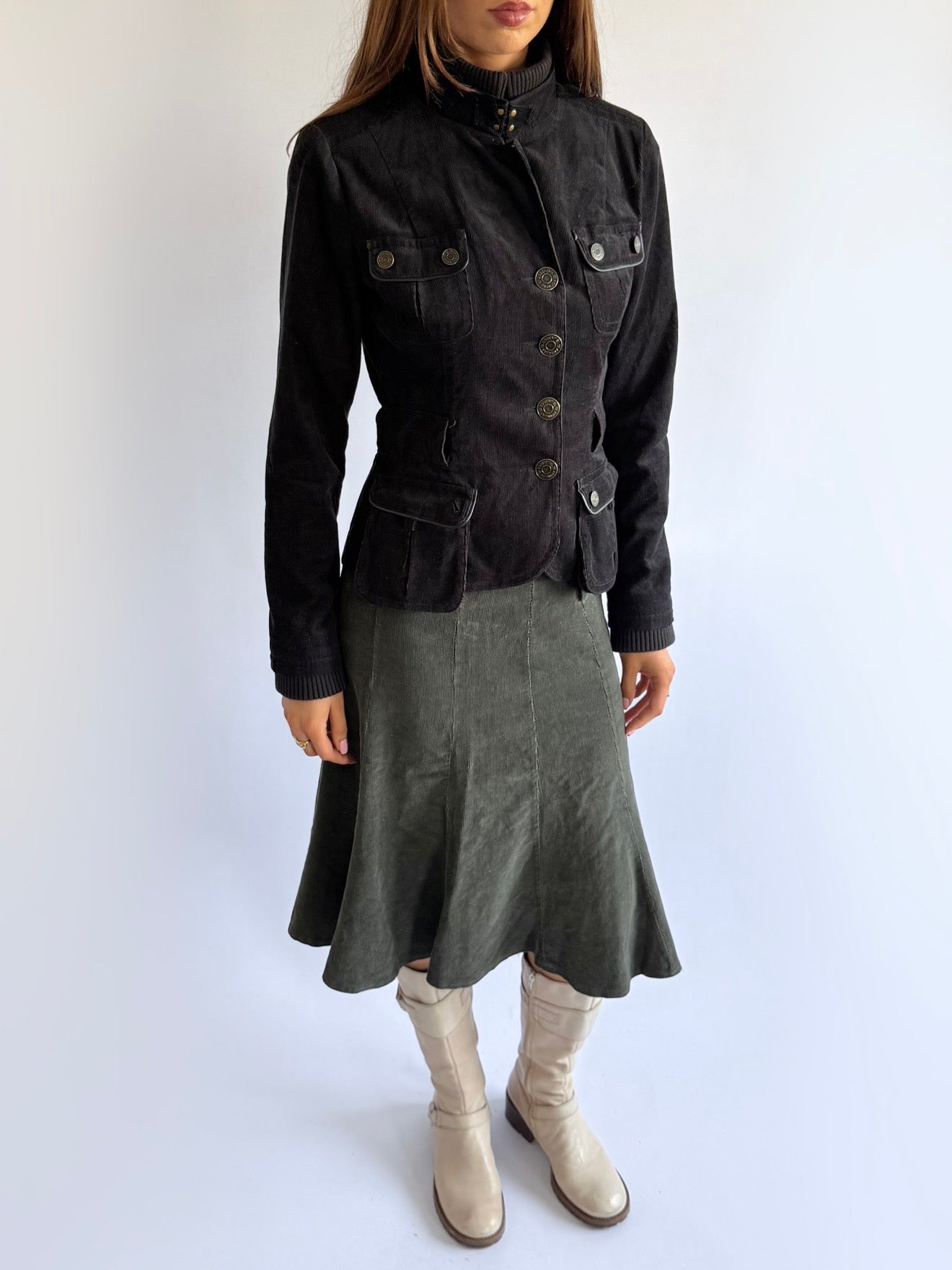 Corduroy Button Up Jacket - Size M