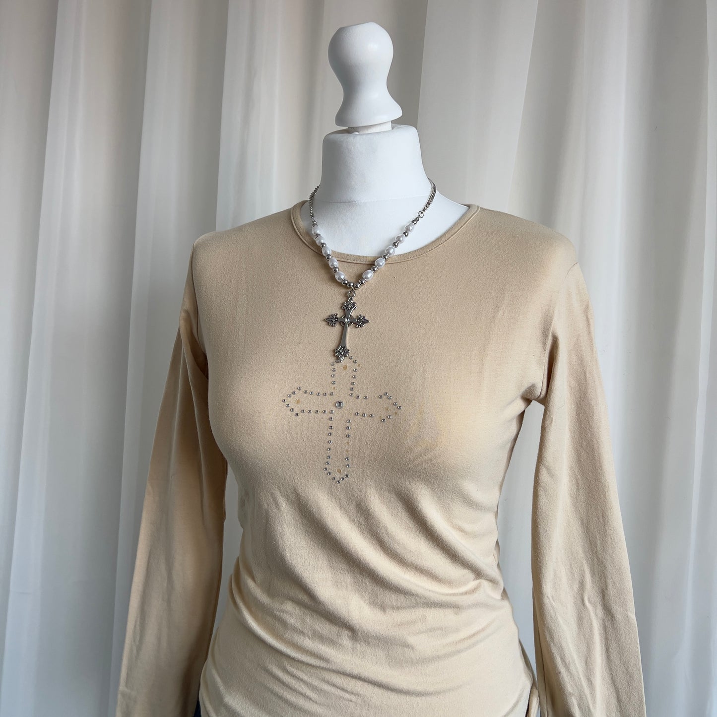 00s Rhinestone Cross Top - Size S