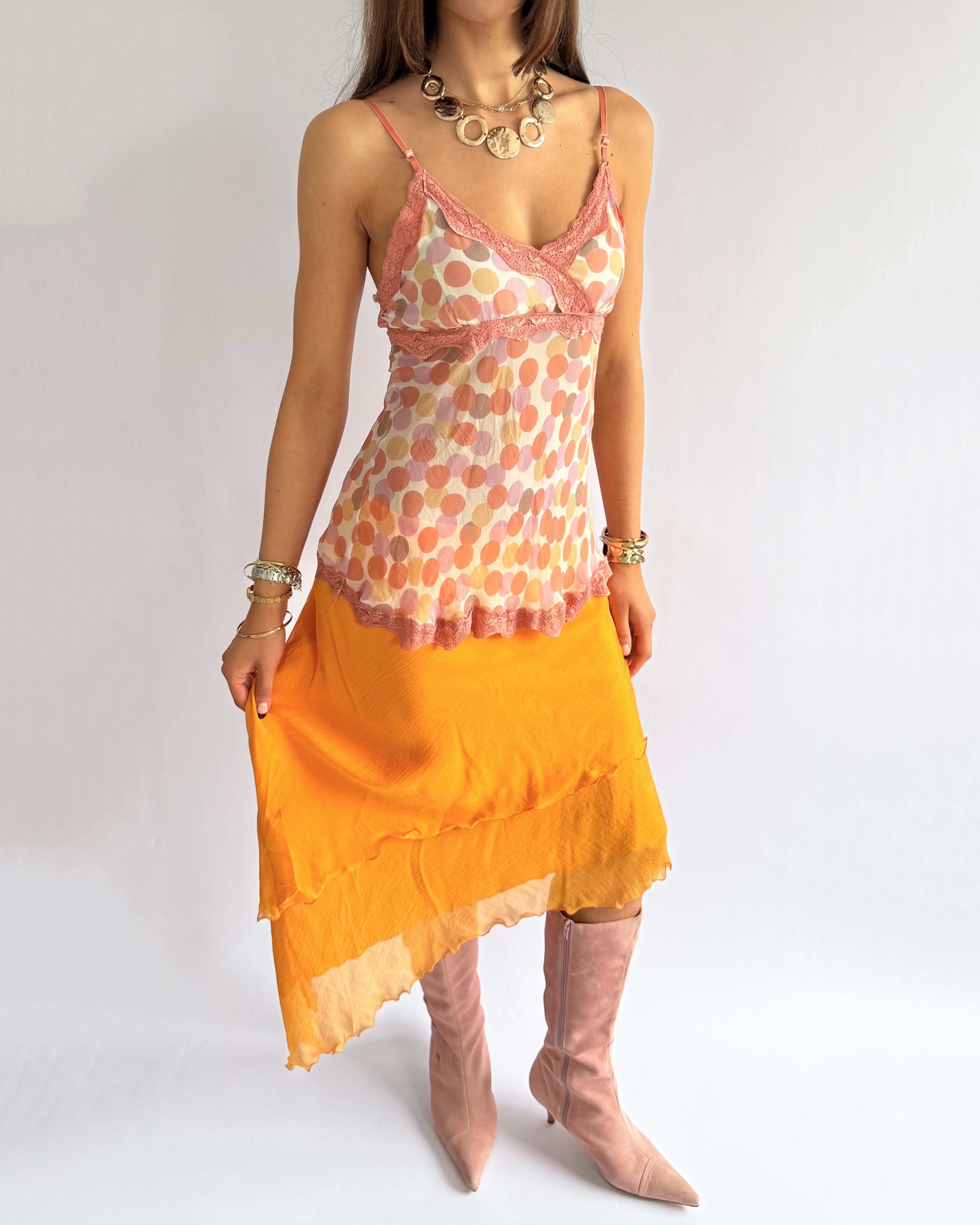 100% Silk Asymmetric Skirt - Size L