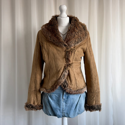 00s Faux Fur Afghan Jacket - Size XL