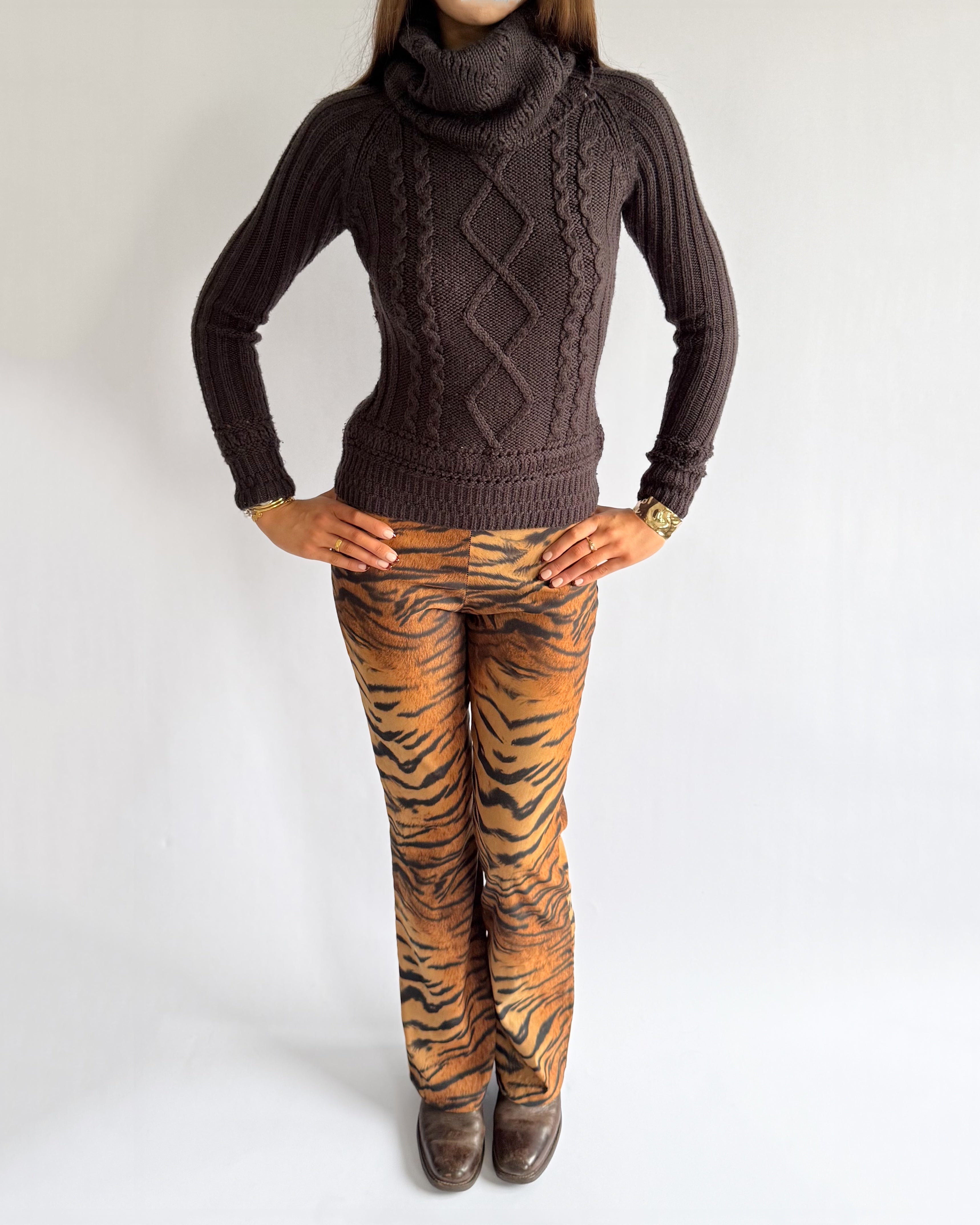 Wool Knit Roll Neck Jumper - Size M