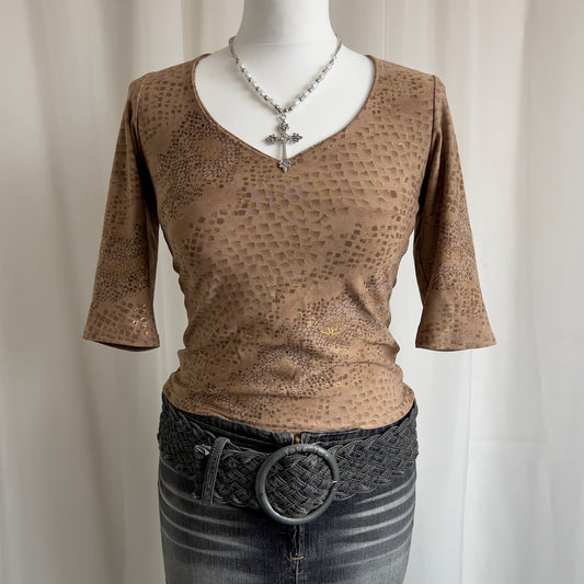 00s Snake Print Crop Top - Size XS