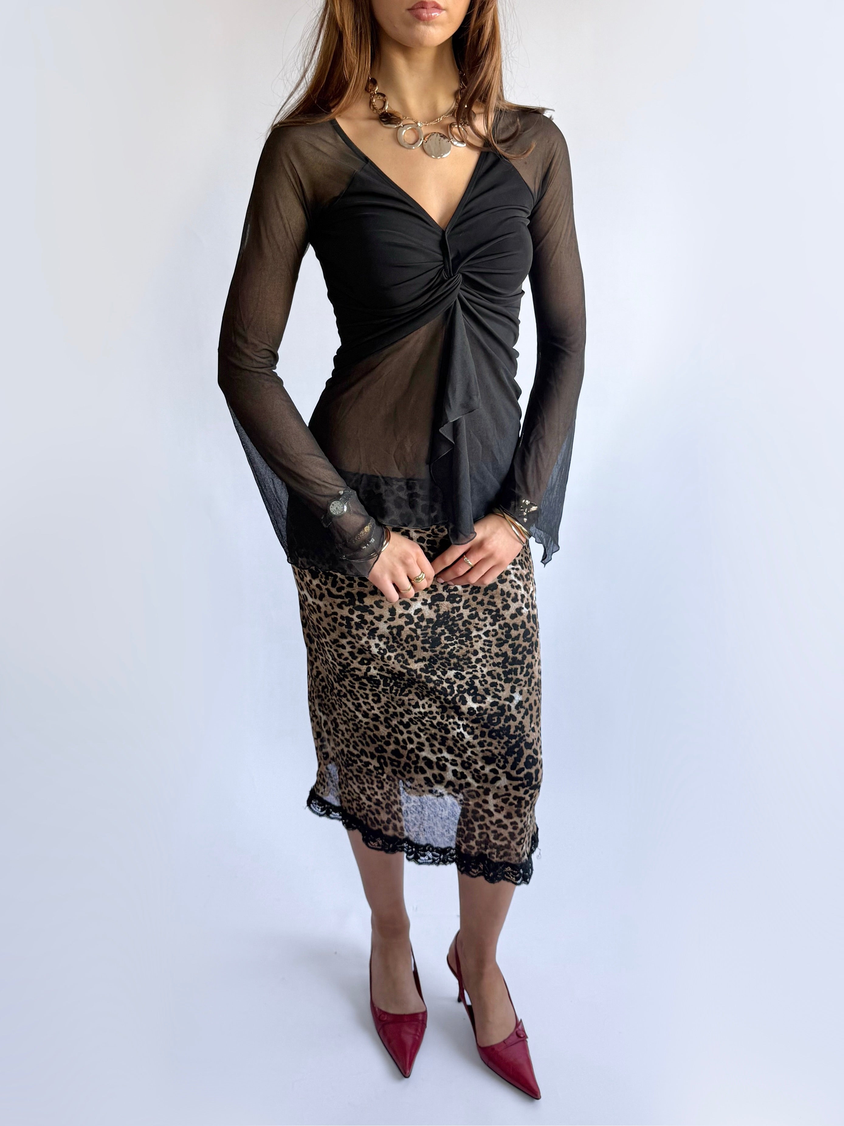 Flared Mesh Top - Size M