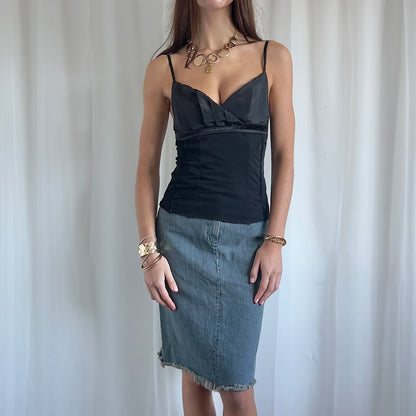 00s Denim Midi Skirt - Size XS